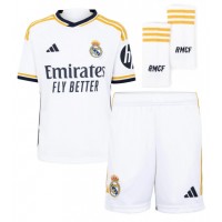 Fotbalové Dres Real Madrid Antonio Rudiger #22 Dětské Domácí 2023-24 Krátký Rukáv (+ trenýrky)